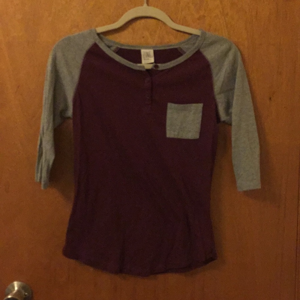 Grey and maroon shirt